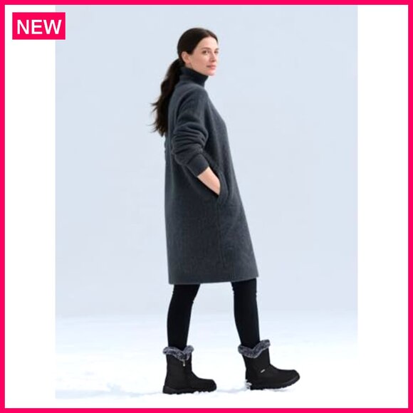 Women's Waterproof Snow Boots Fur Lined Anti-Slip Ankle Booties Winter - Picture 3 of 7